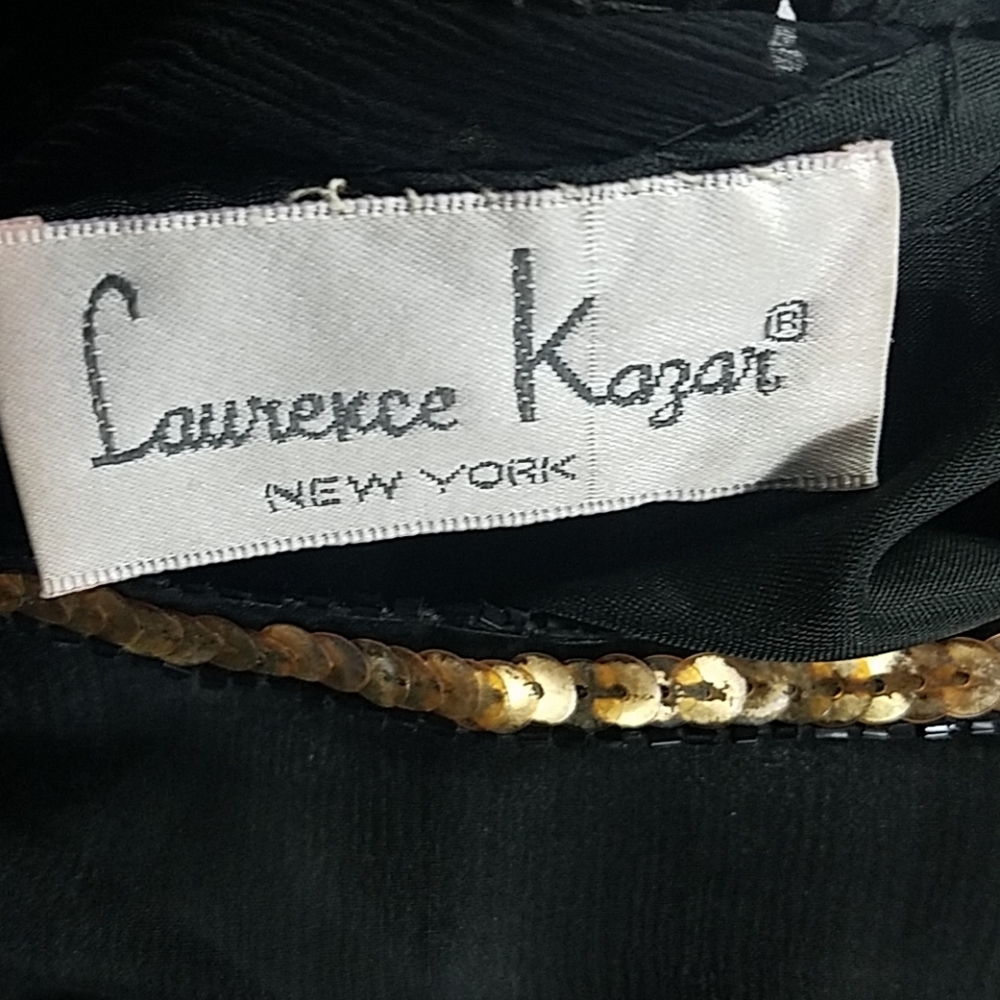 Lawrence Kazar, Black and Gold Sequined top, Sz L - Picture 4 of 8